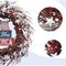 Patriotic 18-Inch Red, White, and Blue Berry Wreath with Americana Flag for 4th of July, Memorial Day, and Veterans Day